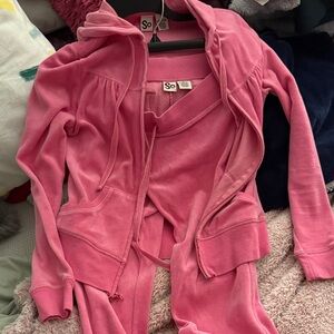 SO Vibrant Pink Hoodie Jacket and pants